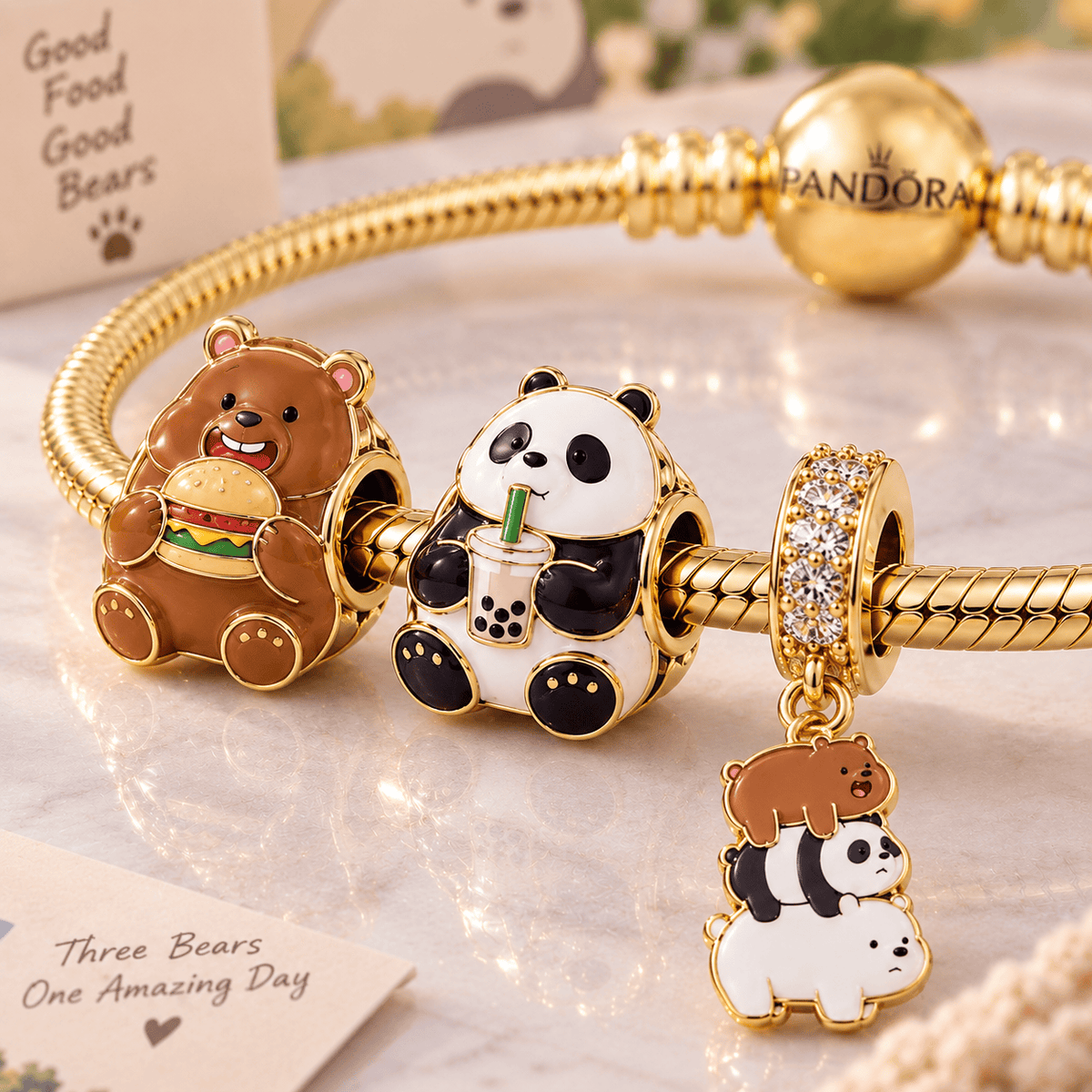 WBBS Gold Charm Bracelet Set VTH