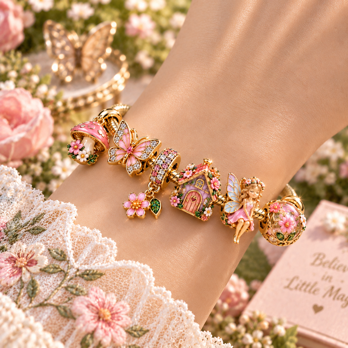 FRG Gold Charm Bracelet Set PTT