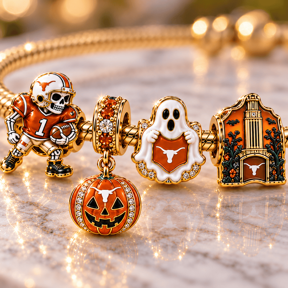TLS Gold Charm Bracelet Set NHVH