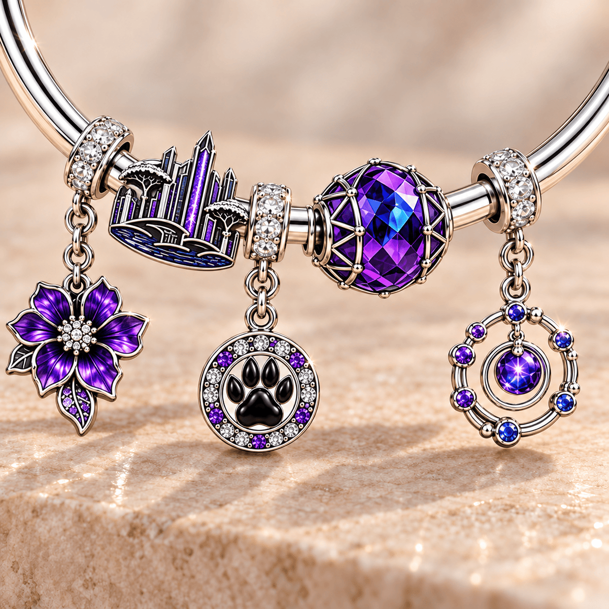 BLP Silver Charm Bracelet Set TMH
