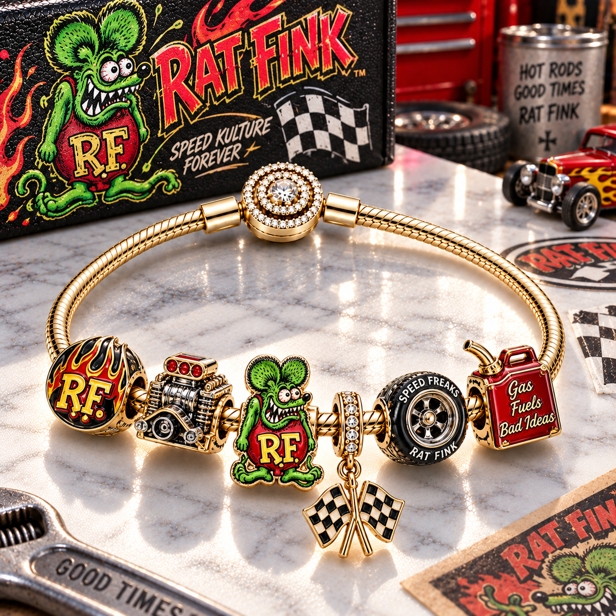 RFK Gold Charm Bracelet Set PTT