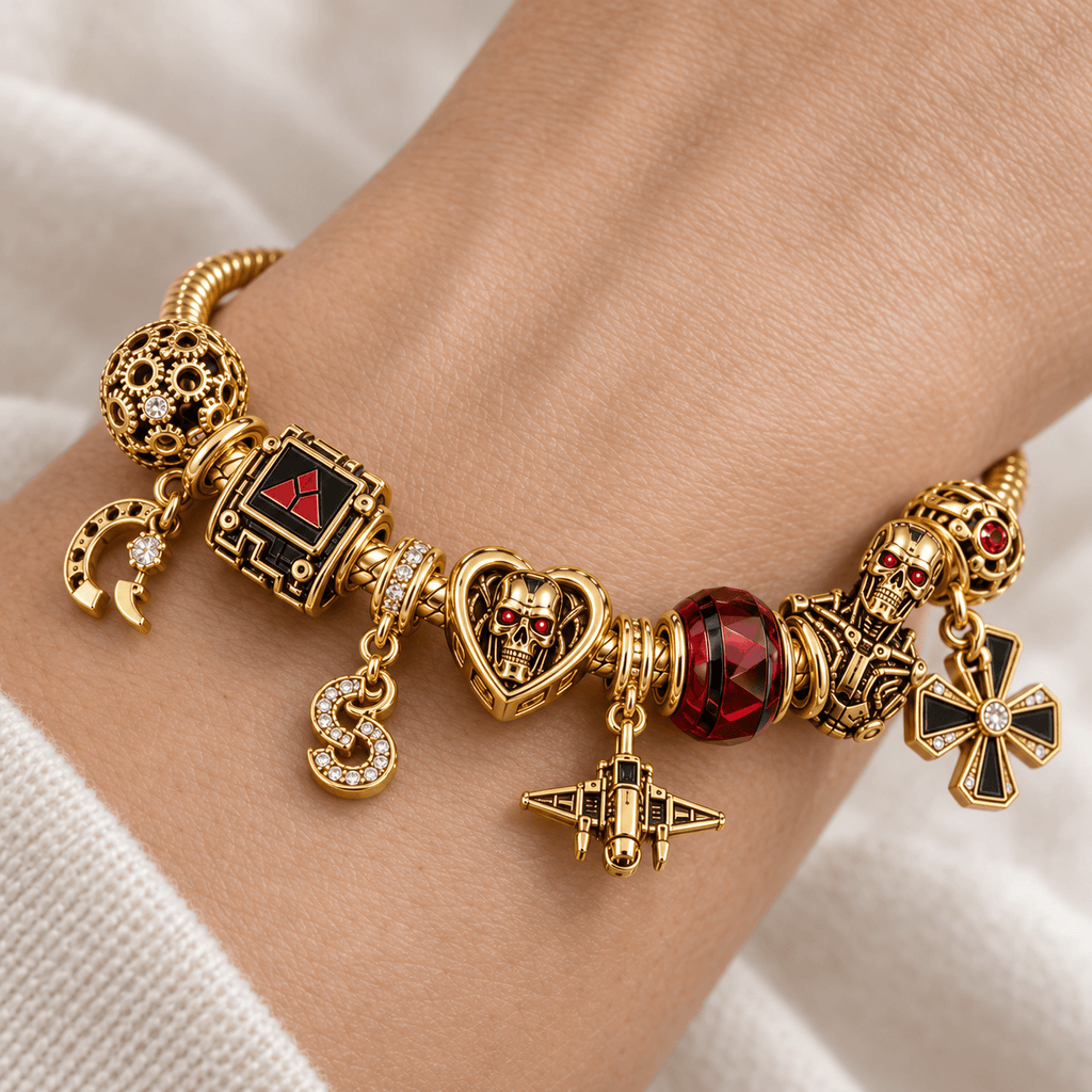 TTMT Gold Charm Bracelet Set PTKL
