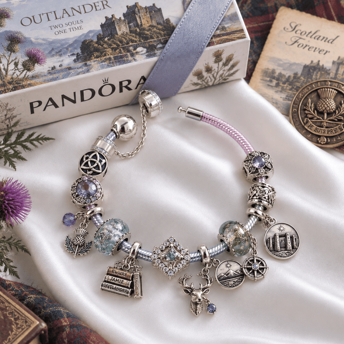 OLD Silver Charm Bracelet Set PTKL