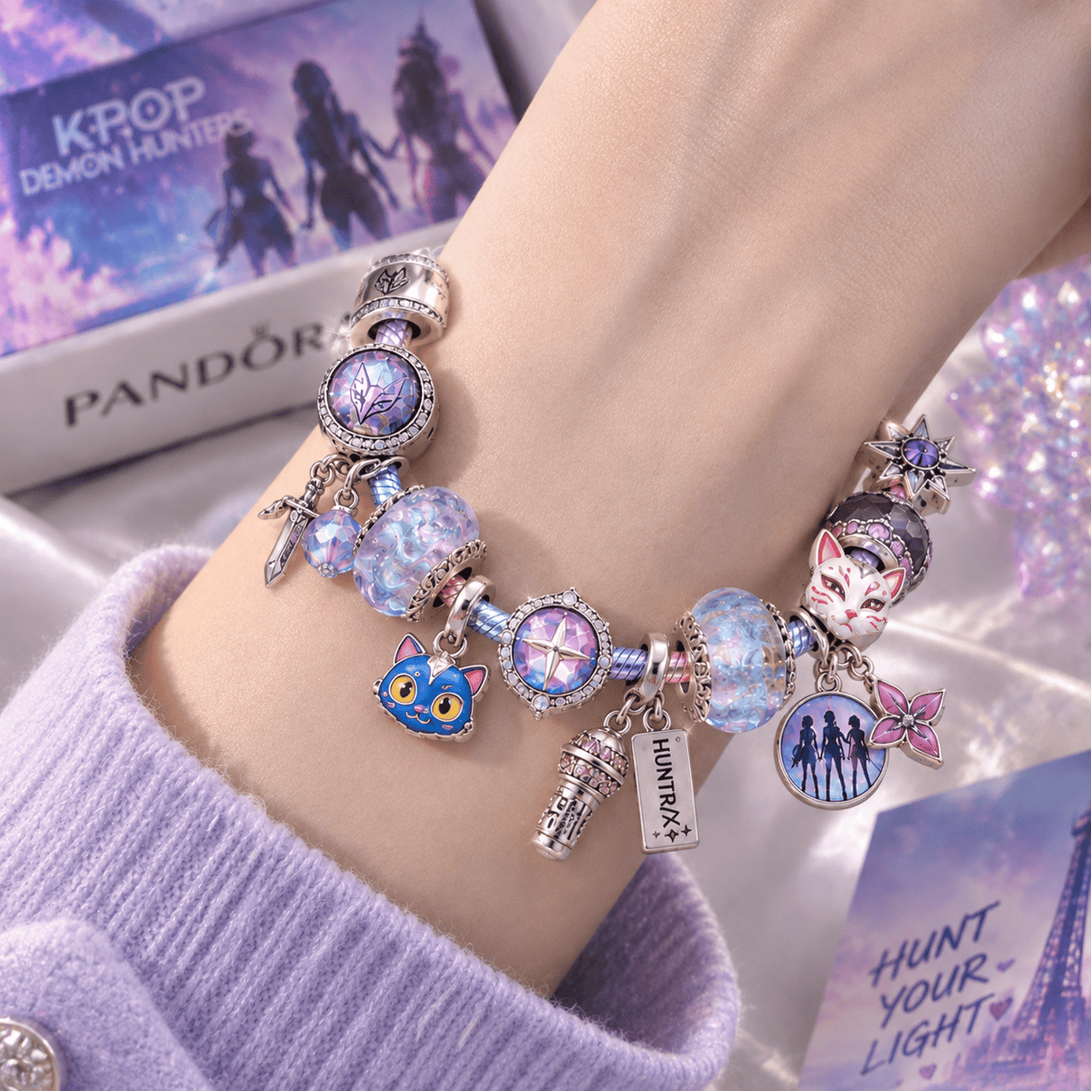 KDH Silver Charm Bracelet Set PTKL