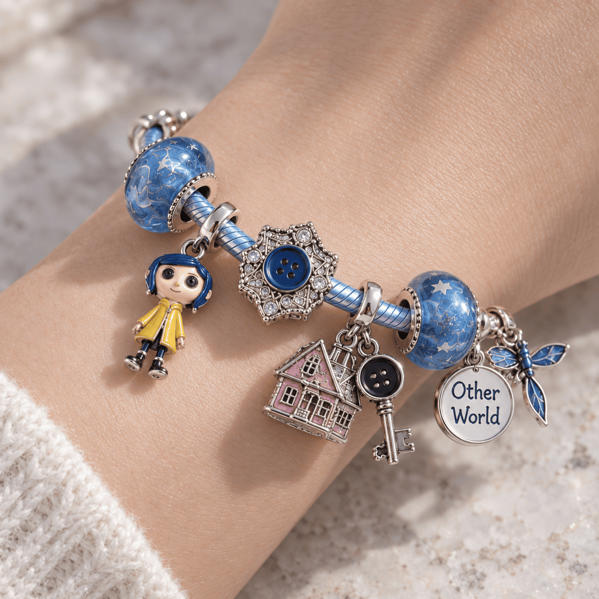CRLN Silver Charm Bracelet Set PTKL