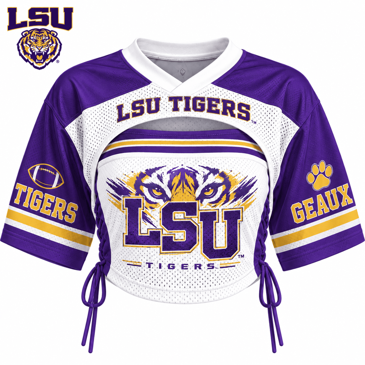 Premium LSU Mesh Short-Sleeve Bandeau & Shorts Set TNSM