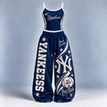 Premium NYY Sports-Inspired Cami & Wide-Leg Pants Set BMD