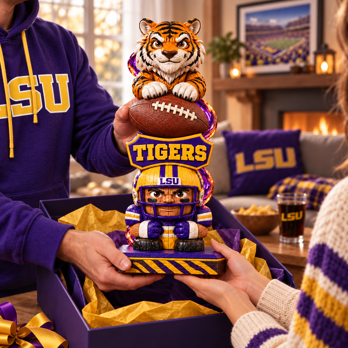 LSU Collectible Stacked Totem TMH