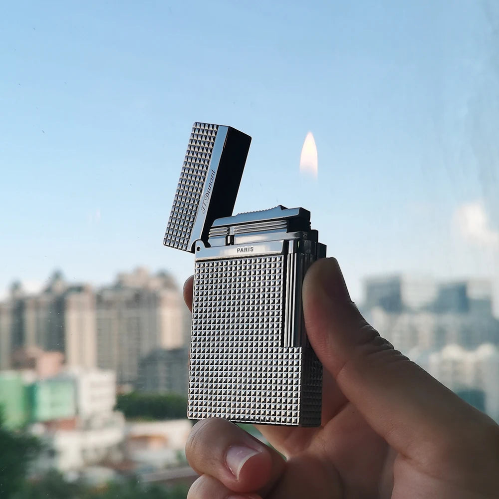 Memorial Dunant Lighters Gas Engraving Cool Cigarette Tools Smoking Gadgets For Smoker Single Soft Flame