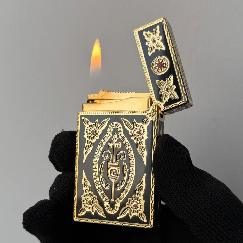 Luxury brand lighters, cigarette accessories, enamel craftsmanship, men's gifts, Enamel palace style